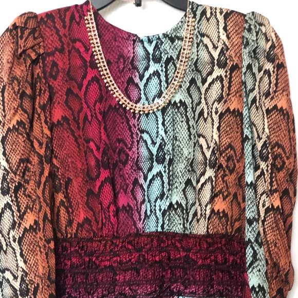 NWT AFRM Violaine Smocked Snake Print Mini Dress - Picture 8 of 15